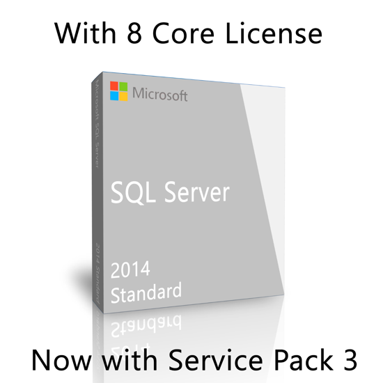 Picture of Microsoft SQL Server 2014 Standard SP3 with 8 Core License, unlimited User CALs