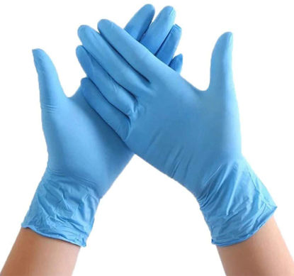 Picture of Disposable Nitrile Gloves- 100 Count -Rubber Latex Free, Exam Grade, Examination - Cool Blue