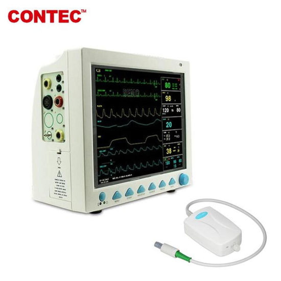 Picture of CMS800 with Capnograph CO2 Patient Monitor ETCO2 vital signs 7 parameter CONTEC
