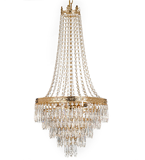 Picture of Ceiling Mount Gold Chandelier With Pendent